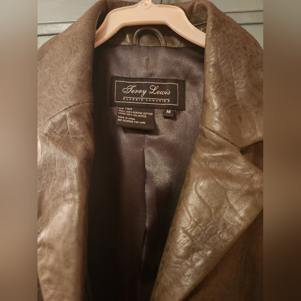 Vintage Green Snakeskin Leather Blazer - Picture 3 of 7